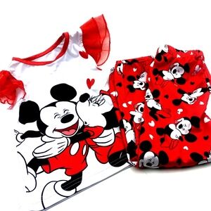 Disney Minnie Mouse Pajama Set Size 4T Girls Matching 2pc Sleepwear Top Pants